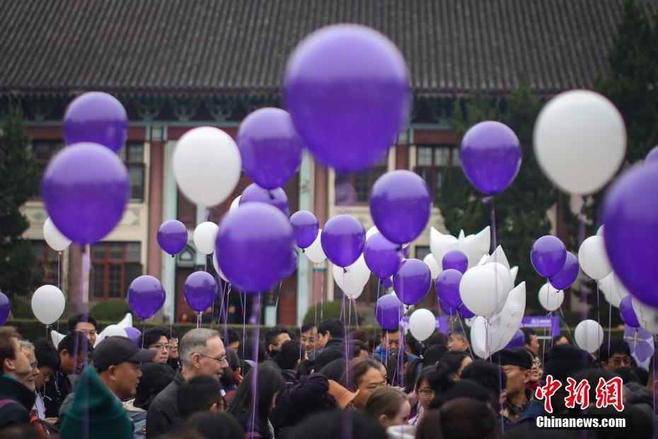 參加第四屆國際和平徒步的中外人士在活動現(xiàn)場